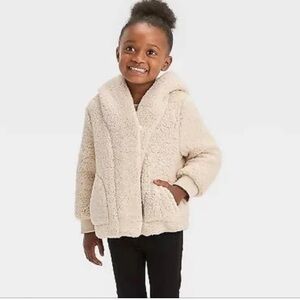 Cat & Jack Cream Fleece Kids Puffer Jacket